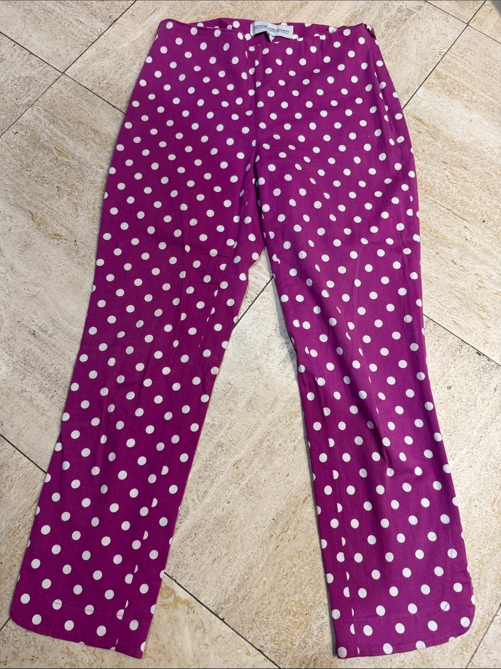 Polka Dot Purple Capris - Womens